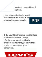 Where Do You Think The Problem of Levi's Is Coming From? - Low Communication To Target Consumers As The Leader in Denim Category For Young People