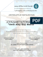 "Awit Alay Kay Maria": John Mart M. Pormento