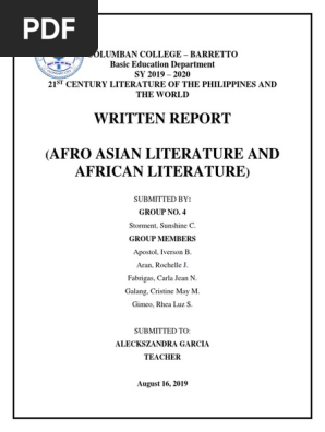 Afro Asian Literature Hard Copy