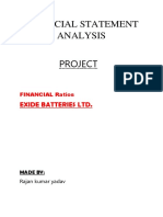 Financial Statement Analysis of Exide Batteries Ltd