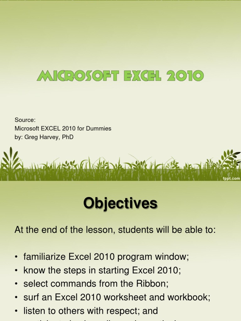 Excel 2010 User Interface Overview | PDF | Microsoft Excel | Tab (Gui)