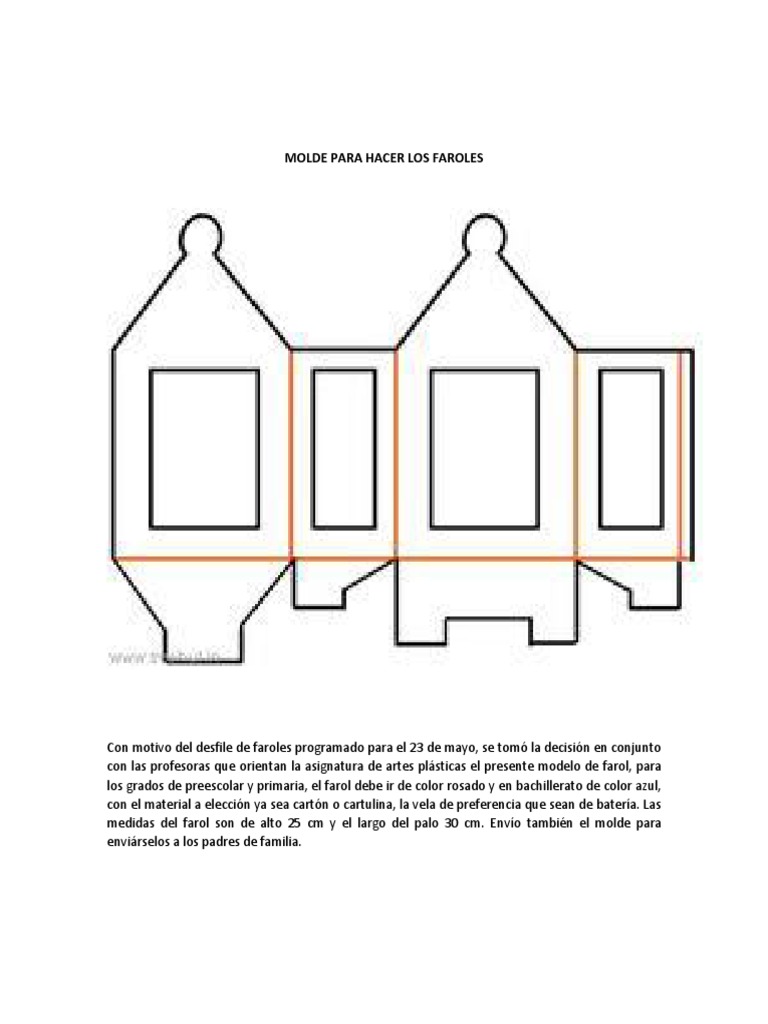 Milagroso acoso Predecesor Molde para Hacer Los Faroles | PDF