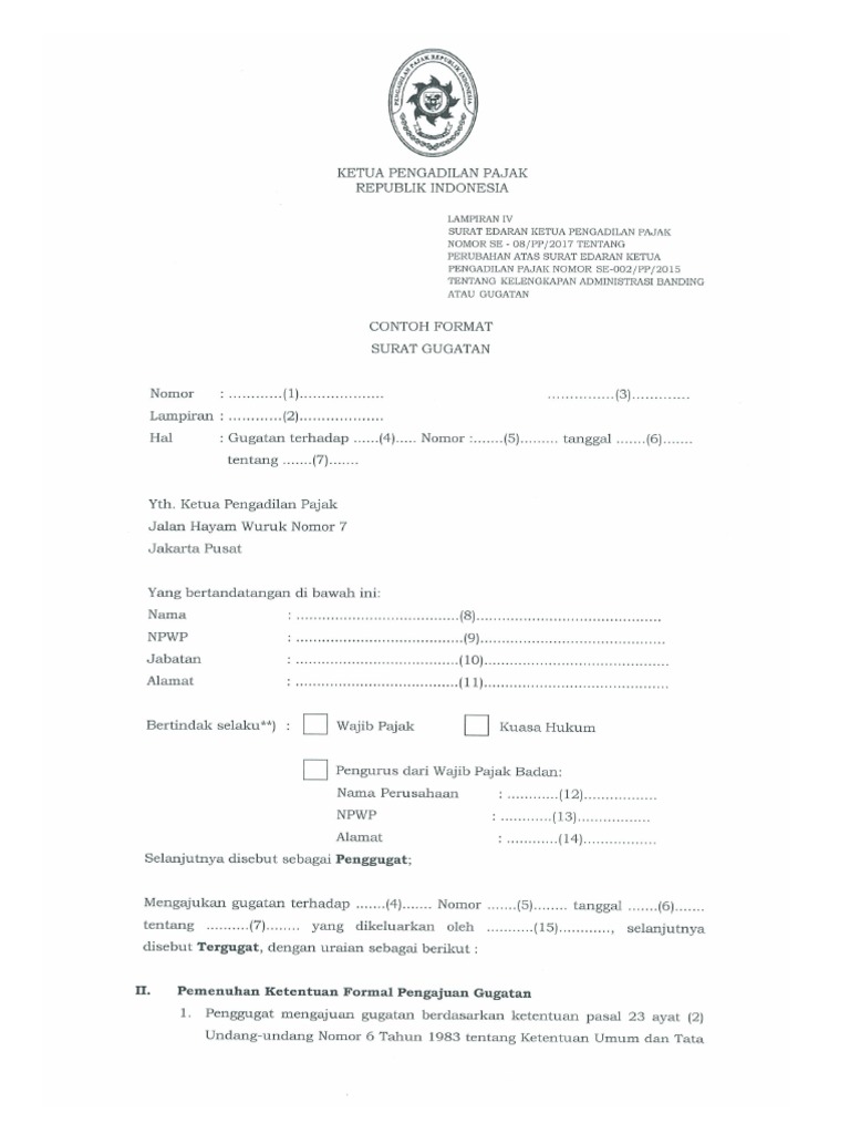 Format Surat Gugatan Pdf