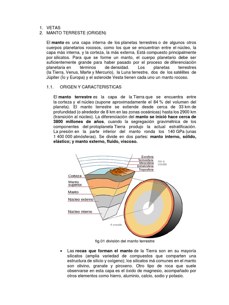 El Manto Terrestre | PDF | Manto (geología) | Geología