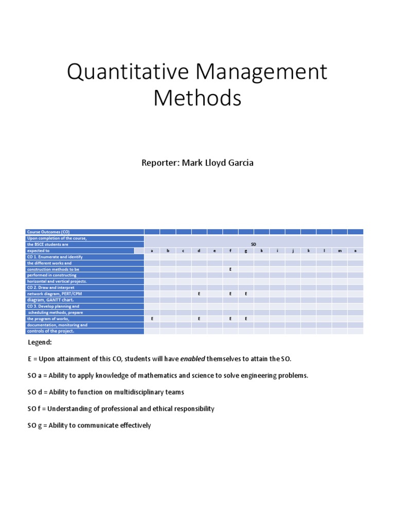 Quantitative Management Methods | PDF | Mathematical Optimization ...