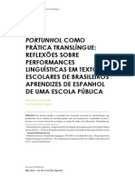 Portunhol Como Prática Translíngue: Reflexões Sobre Performances Linguísticas