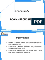 Pertemuan 5: Logika Proposisi