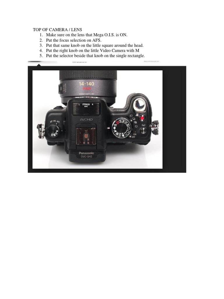 Panasonic Lumix GH2 Best Camera Settings For Video PDF