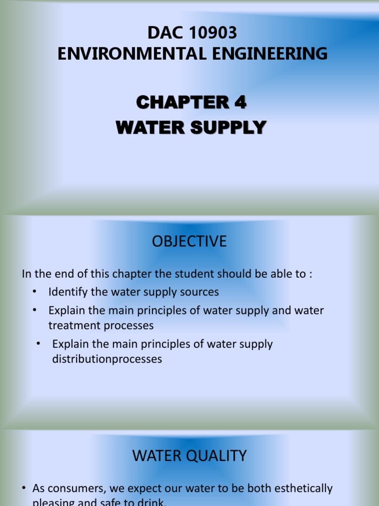 Water Supply and Treatment Overview | PDF | Water Purification | Sewage ...