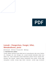 Lemak - Pengertian, Fungsi, Sifat, Metabolisme, Jenis - Ilmu Dasar