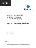 Physics-As Level (Formulae & Relationships)