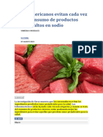 Latinoamericanos Evitan Cada Vez Más El Consumo de Productos Cárnicos Altos en Sodio