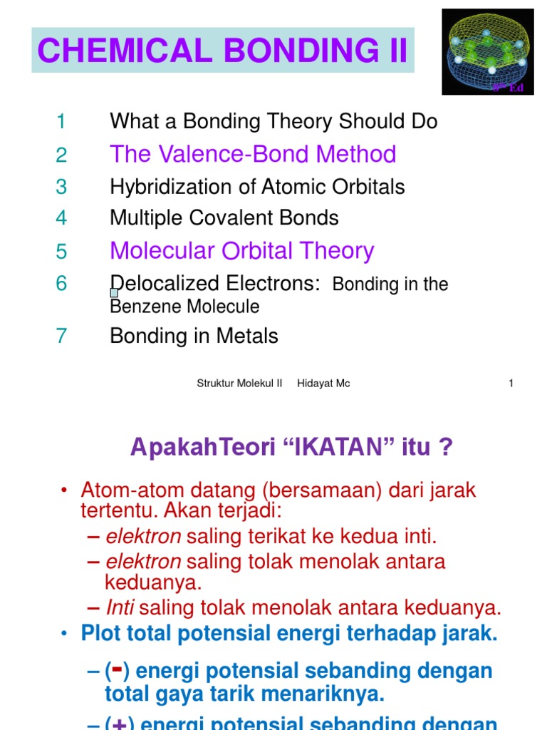 Advanced Chemical Bonding | PDF | Molecular Orbital | Chemical Bond