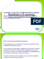 Licence To Practise: Professional Formation