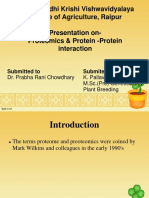 Indira Gandhi Krishi Vishwavidyalaya College of Agriculture, Raipur Presentation On-Proteomics & Protein - Protein Interaction