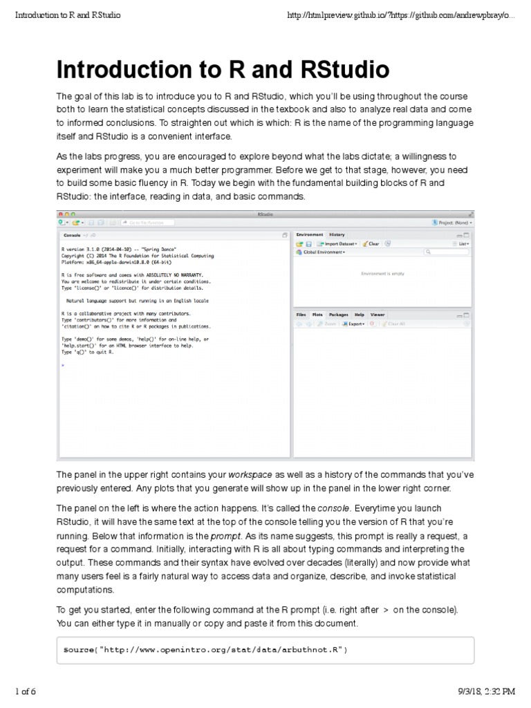 01 - Introduction To R and RStudio | PDF | Command Line Interface ...