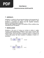 Comparison Between AM, PM and FM: Term Paper On