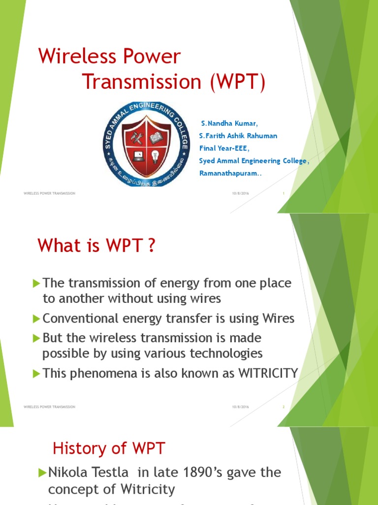 Wireless Power Transmission | PDF | Inductor | Inductance