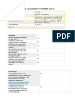 Literature Assessment Cover Sheet 2019 - 20: Uhi/governance/policies-And-Regulations/regulations