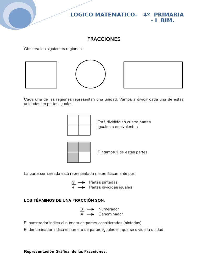Fracciones Pdf Fraccion Matematicas Notacion Matematica