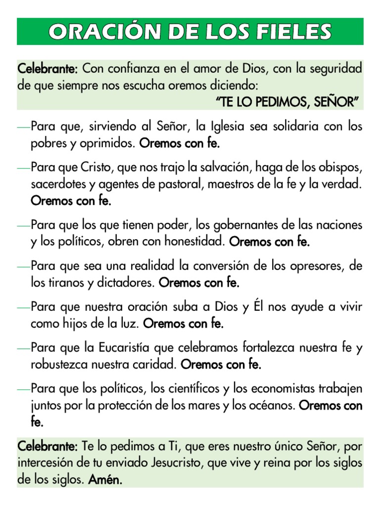 Oración de Los Fieles PDF