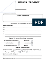 Units of Competences: at The End of The Lesson Pupils Will Be Able To