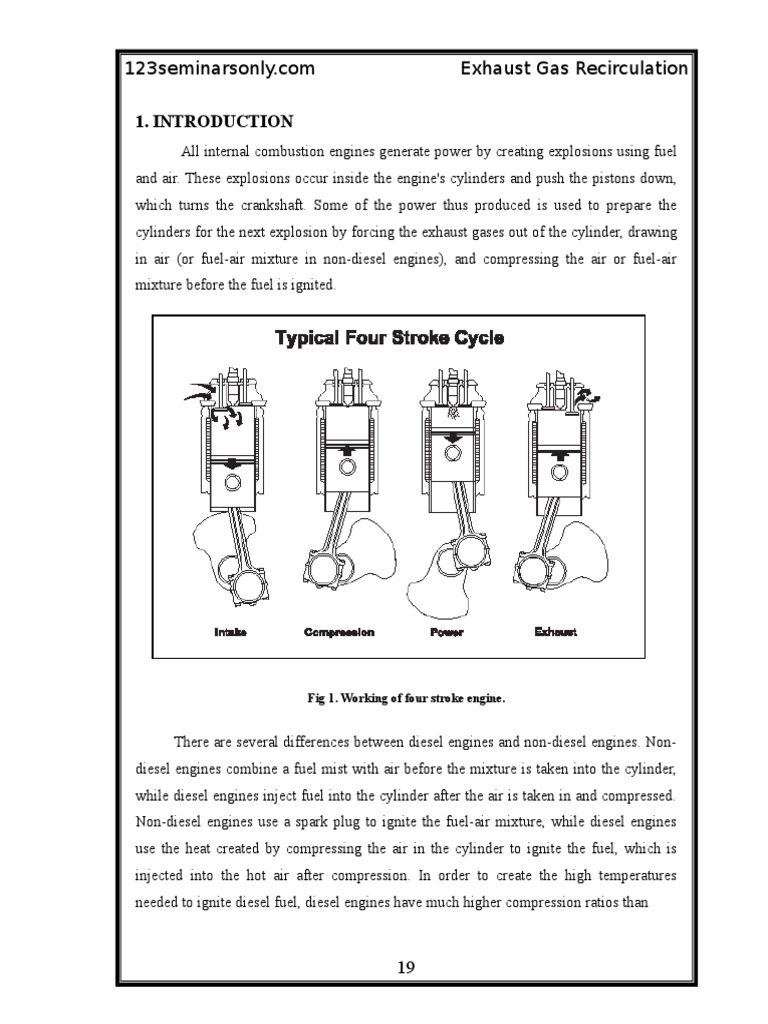 Exhaust Gas Recirculation Report PDF Internal Combustion Engine