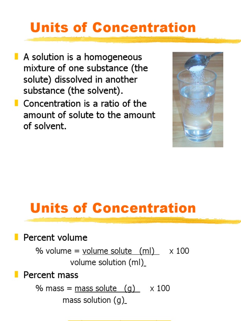 Concentration of Solutions | PDF | Concentration | Solution