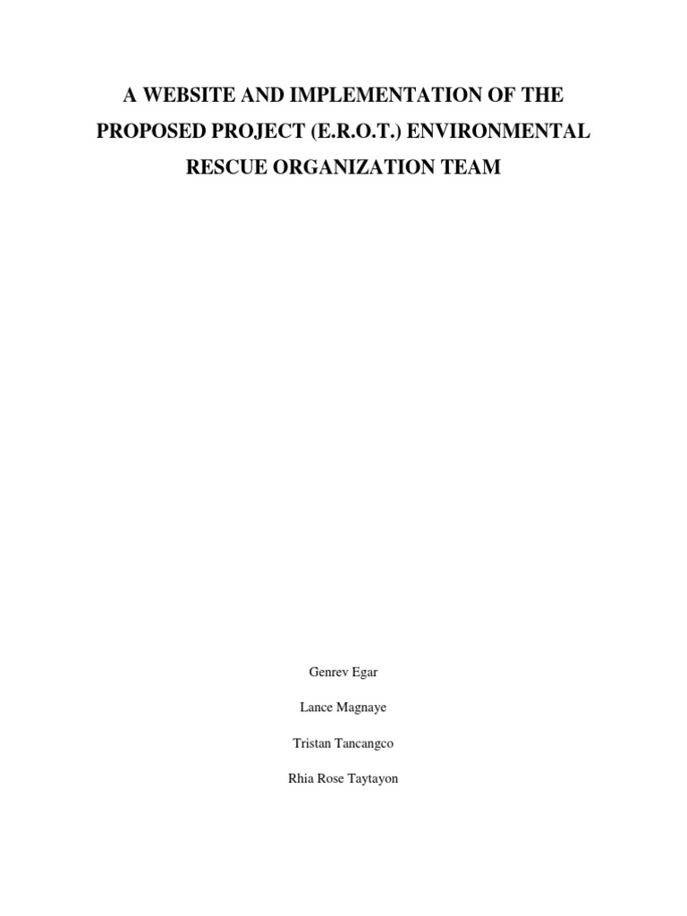 A Website and Implementation of The Proposed Project (E.R.O.T ...