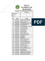 Kelas Matrikulasi TH.2019/2020: NO NIM Nama