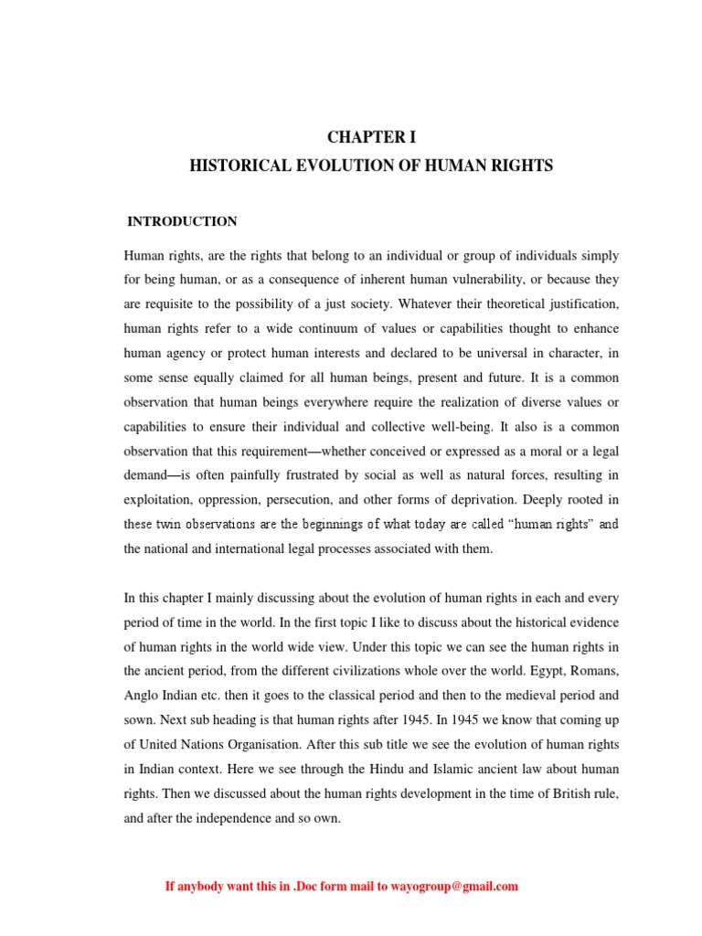 Historical Evolution of Human Rights | PDF | Natural And Legal Rights ...