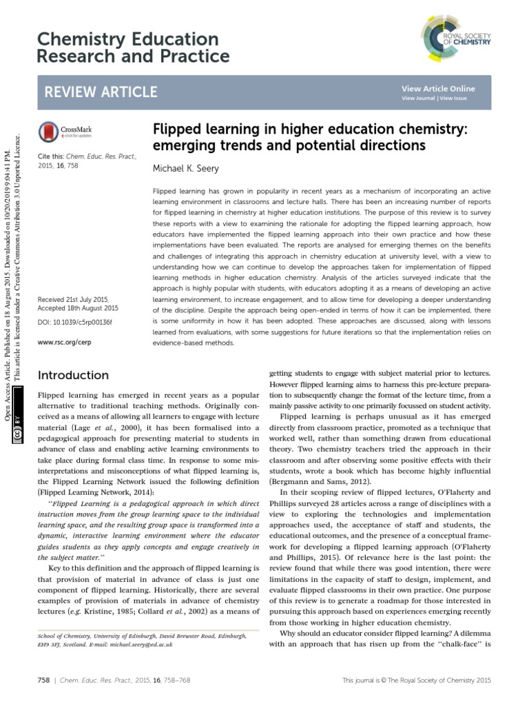 Chemistry Education Research and Practice Review Article PDF