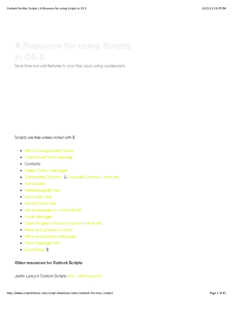 Using Outlook Scripts | PDF | Microsoft Outlook | Gmail