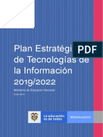 Plan Estratégico de Tecnologias de La Informacion 2019-2022 PDF