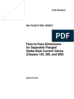 Face-to-Face Dimensions For Separable Flanged Globe-Style Control Valves (Classes 150, 300, and 600)