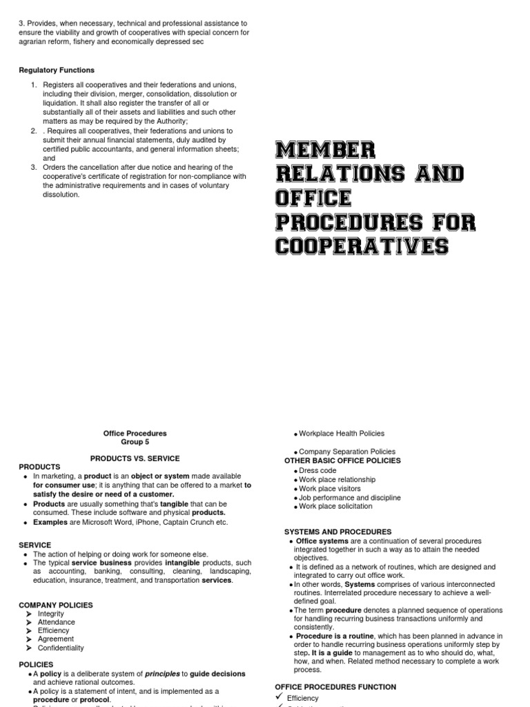 Member Relations and Office Procedures | PDF | Voice Over Ip | Board Of ...