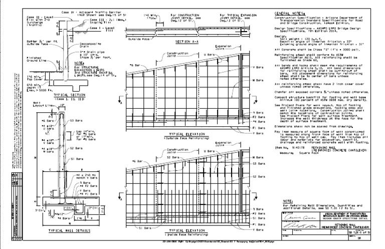 Retaining Wall Sections Page 1 of 5 | PDF | Wall | Economic Sectors