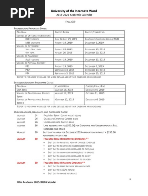 Academic Calendar Academic Term Tuition Payments