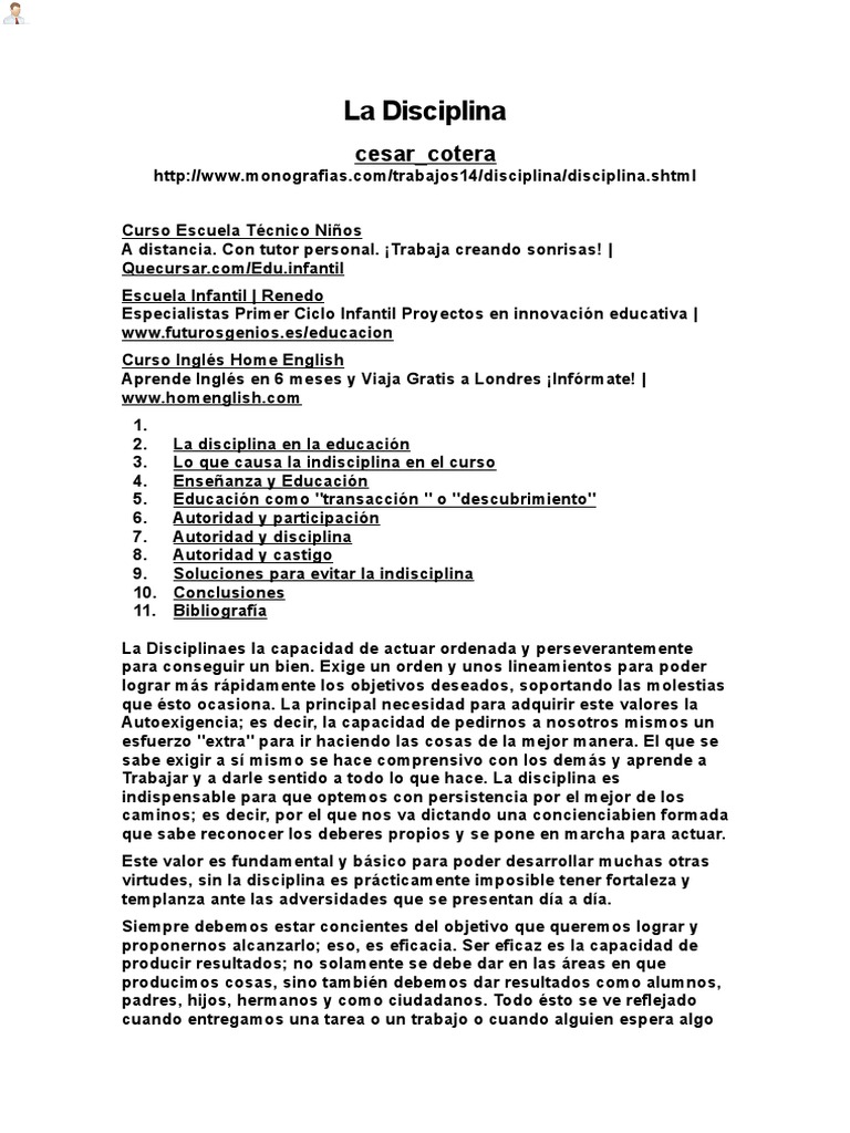 La Disciplina | PDF | Disciplinas | Aprendizaje