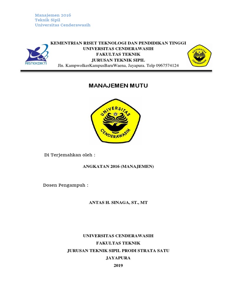 Contoh Cover Makalah