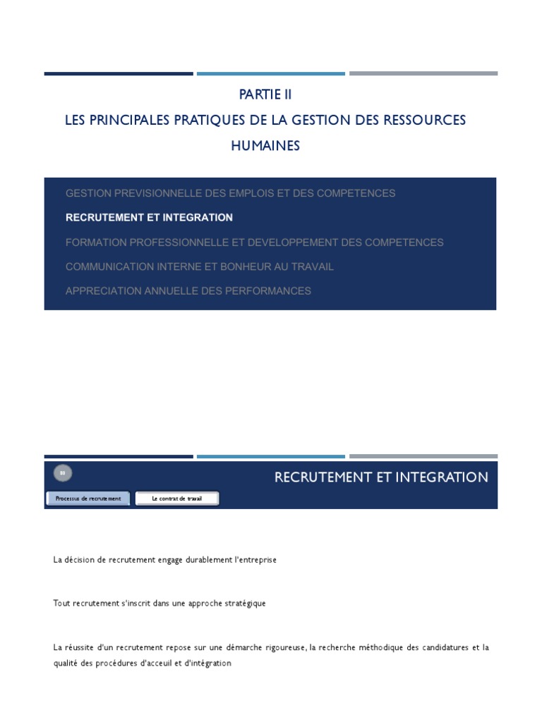 Cours Grh S6 Recrutement Recrutement Gestion Des Ressources Humaines