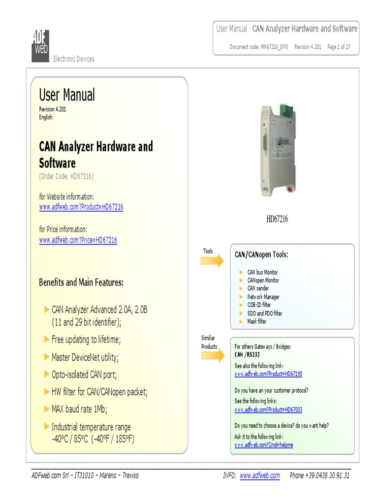 Can Analyzer Mn67216 Eng | PDF | Computer Data | Digital Technology