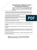 Requisitos para prórroga visa responsabilidad democrática Venezuela