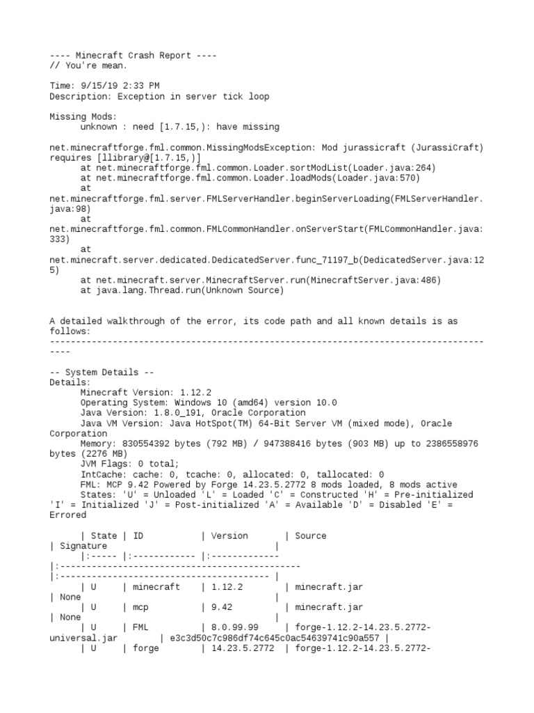 Crash 19 09 15 14 33 26 Server Java Virtual Machine Computers
