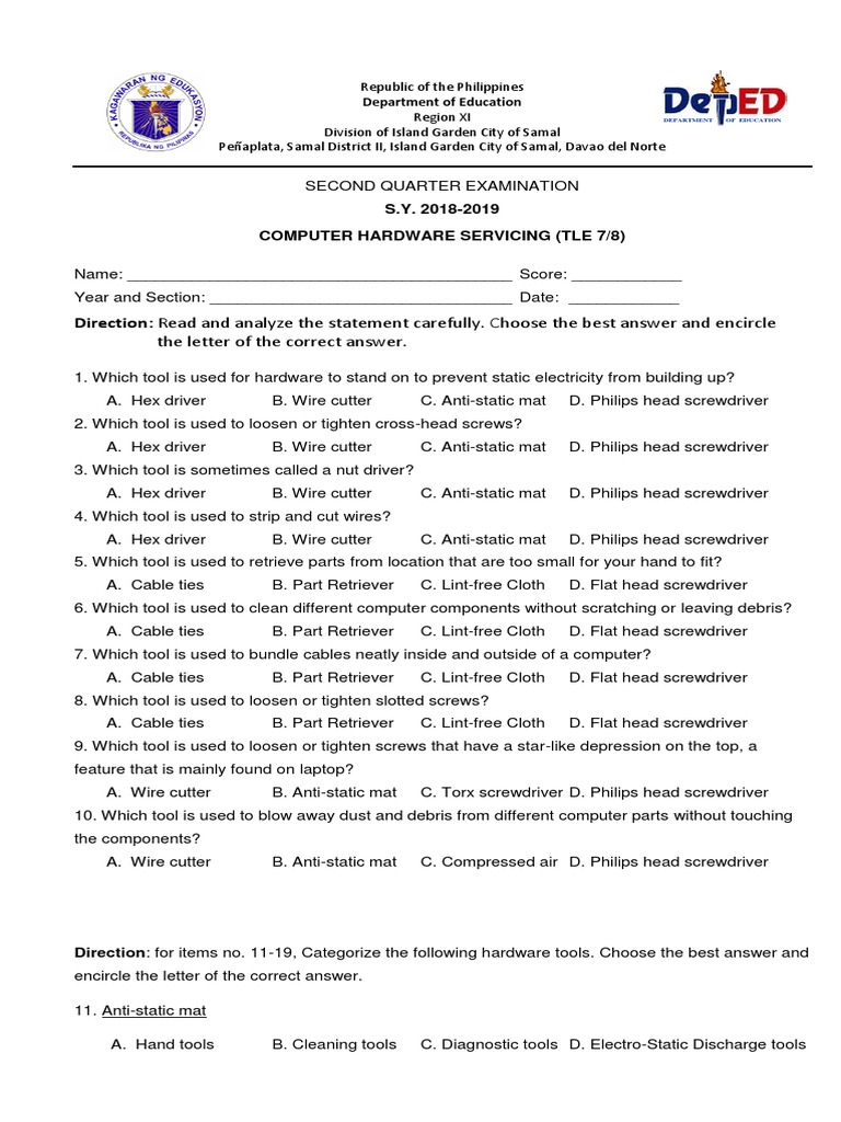2nd Periodical Exam in Computer Hardware Servicing 2 Download Free