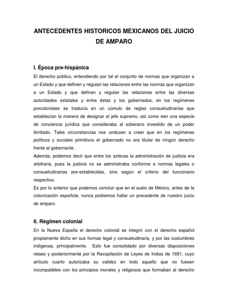 Historia del Juicio de Amparo en México | PDF | Constitución | Derecho ...