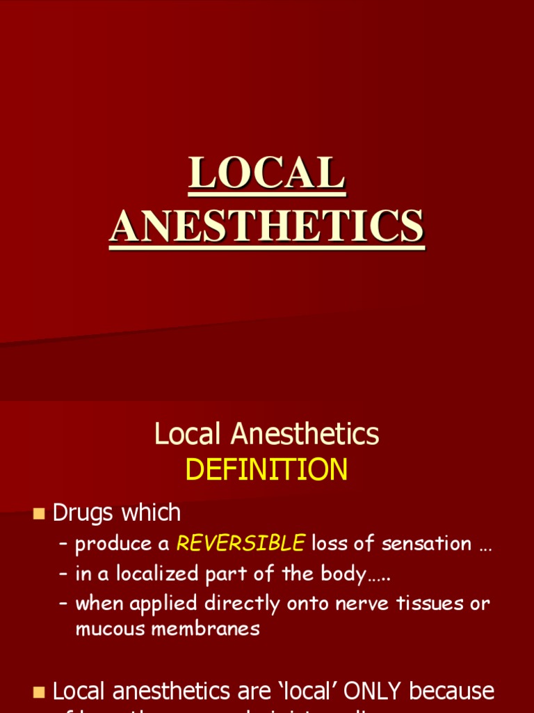 Local Anesthetics 1 PDF Anesthesia Drugs