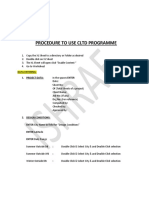 Procedure To Use CLTD Programme