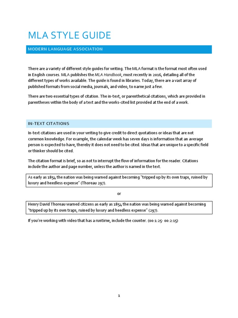Using Mla Style Visual Guide