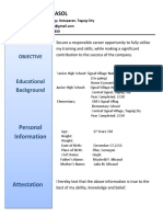 Hershey M. Mirasol: Personal Information